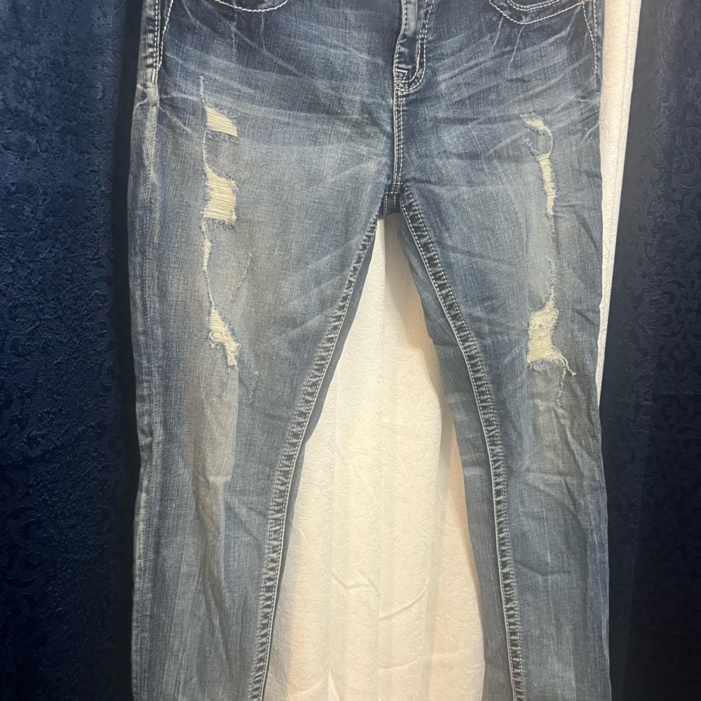 Miss Me Light Blue Distressed Skinny Jeans